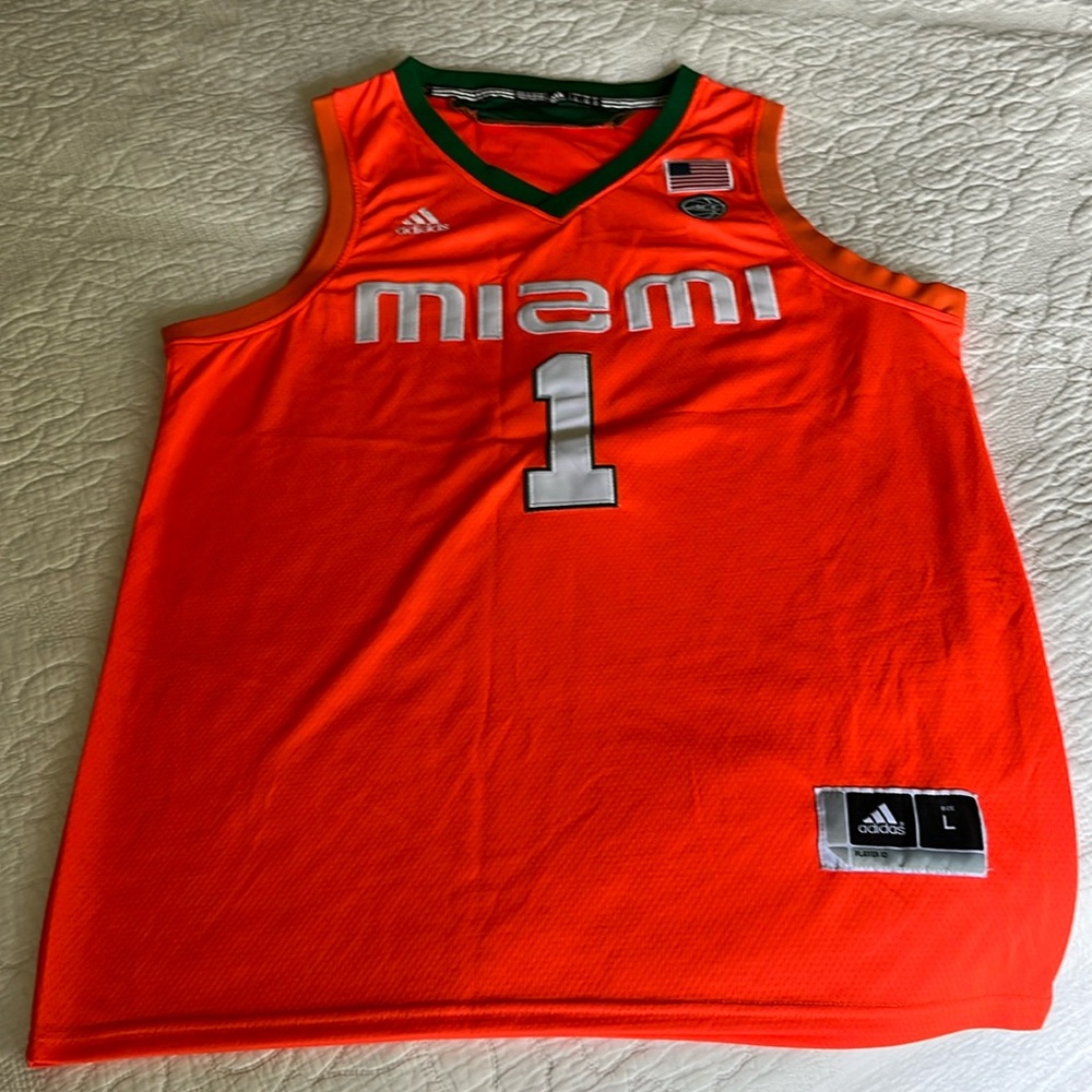 Miami Hurricanes Large Adidas Basketball Jersey Shirt Kit